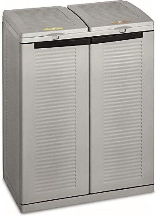 Ecocab 2 Afvalscheidingskast, voor binnen en buiten, 2 aparte vakken, 68 x 39 x 88,7 cm 110Liter