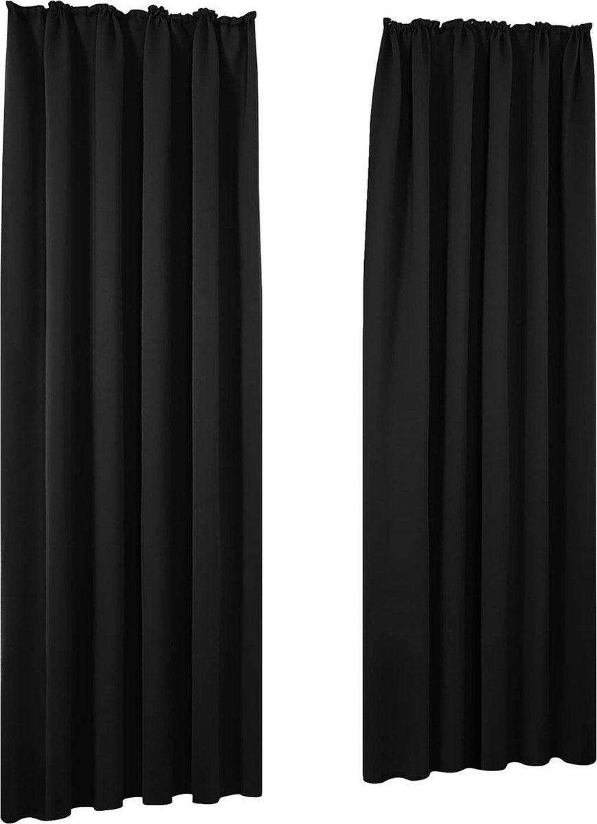 Blackout curtains thermal insulated modern design with eyelets printed - 140 x 138 cm - Halloween black