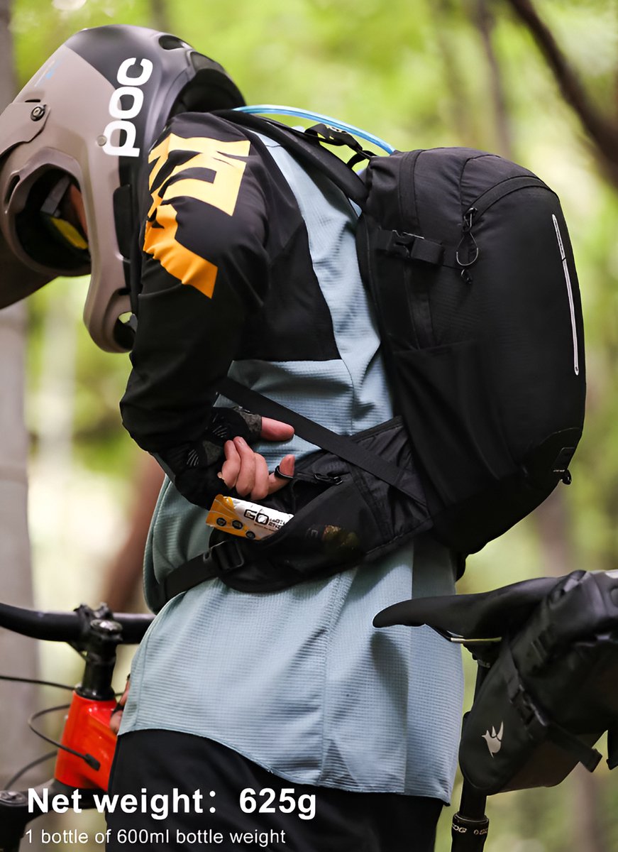 E-Shop4u® - Wandelrugzak 12L - Waterdicht - Backpack Fietsen - 2L Waterzak - Zwart