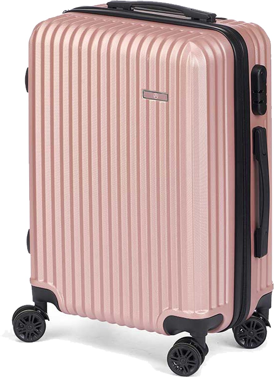 Cabine handbagage reistrolley koffer Alcatraz - zwenkwielen - 57 x 38 x 23 cm - 48 liter - roze - cijferslot - dubbel handvat