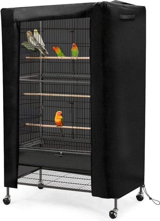 Vogelkooihoes schaduw ademend 420D Oxford-doek slijtvast duurzaam grote vogelkooibescherming 's nachts (82 x 55 x 98 cm) Vogelnestkast