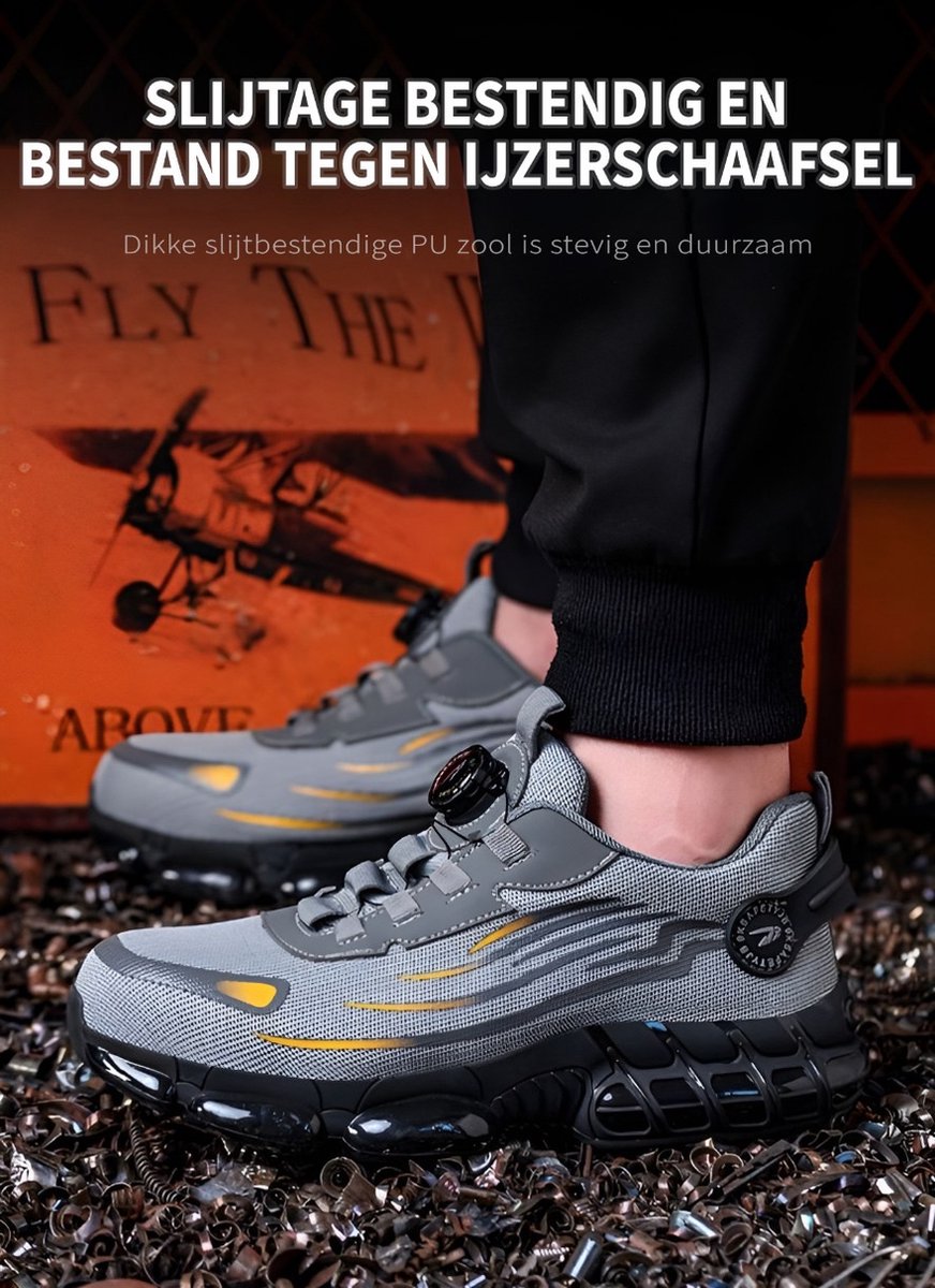 Safety Shoes - Work Shoes for Women and Men - Steel Toe - Sneaker - Non-slip - Unisex - Breathable and light design - Size 38