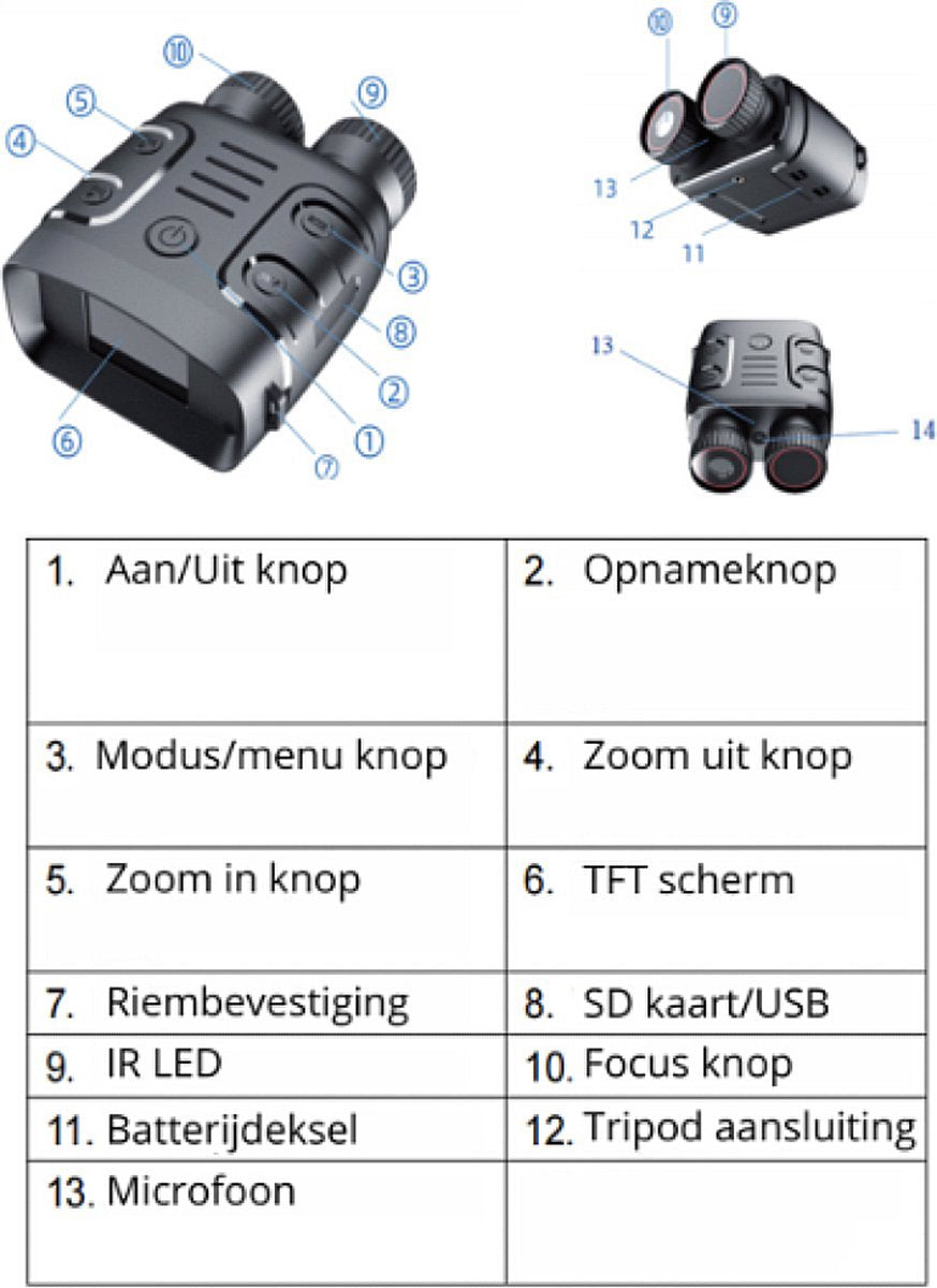Allernieuwste.nl® R18 Digitale Nachtkijker Verrekijker met Infrarood Nachtzicht Incl 32 GB TF SD Kaart - 1080P 300m - Voor Dag en Nacht