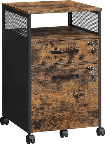 Ladekastje - Ladeblok op wieltjes - Ladekastje bureau - Bureaukastje - Nachtkastje - Ladenkastje - Kantoor - Verrijdbare ladekast - Slot - Archiefkast Kantoor Kast - Rolcontainer Voor Onder Bureau - Mobiele Bureau Kast - Afsluitbaar - Met E-Book