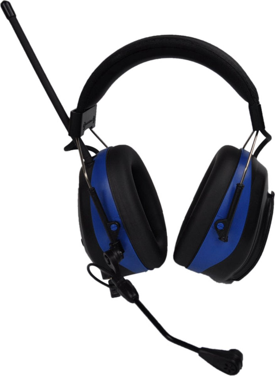 PROTEAR - Rechargeable Ear Defenders with Bluetooth FM/AM Digital Radio - External Microphone - SNR 30dB - Blue