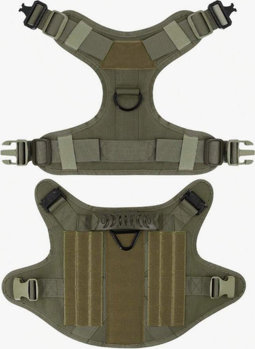Dog Harness - Tactical Dog Harness - Army Green - Anti-Pull Harness - Extra Control - XL