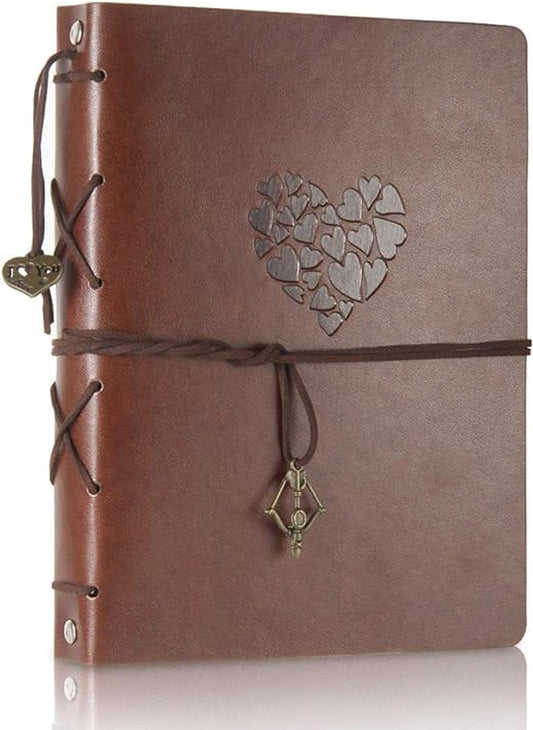 Leren Fotoalbum DIY Plakboekalbum Fotoboek Bruiloft Gastenboek Vintage Fotoalbum Scrapbook 60 Zwarte Pagina's voor Kerst Verjaardag Jubileum Cadeau voor Moeder Vrouw Man Vriend