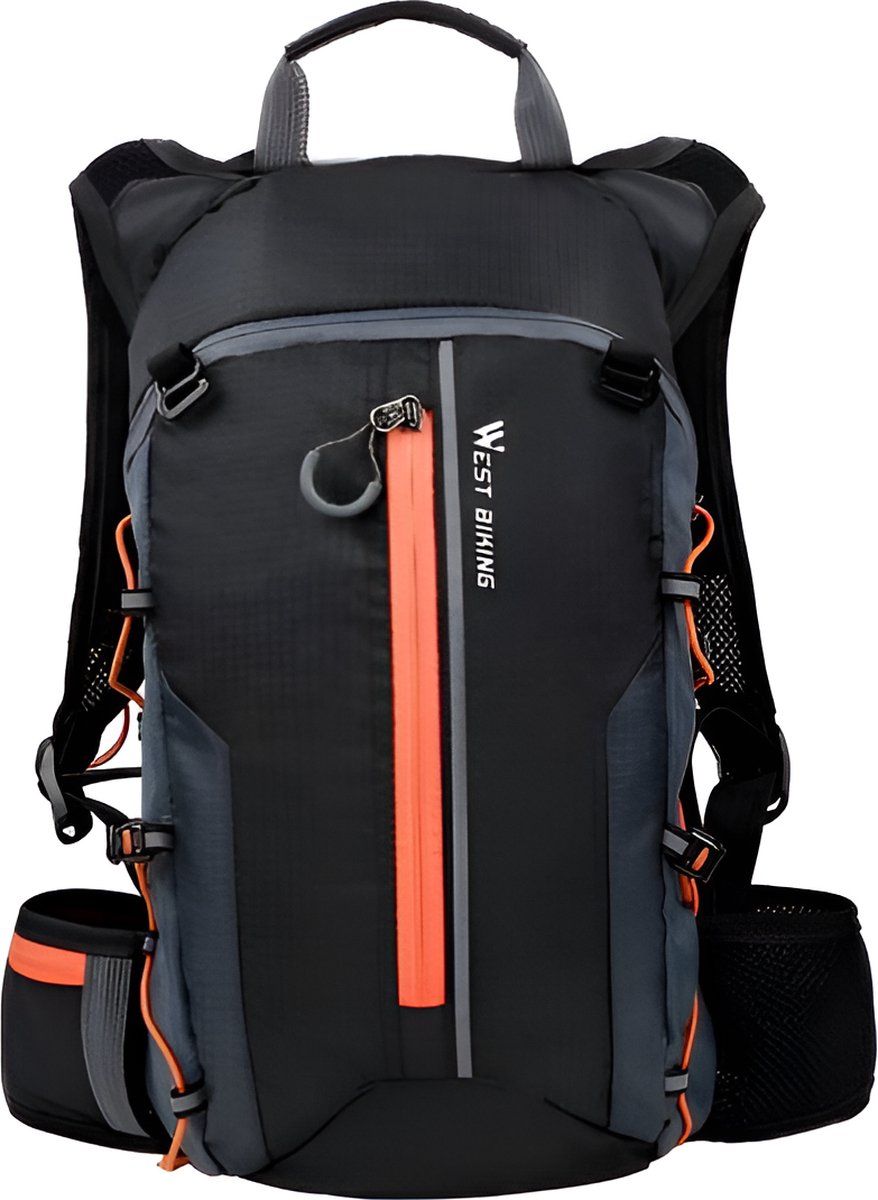 E-Shop4u® - Fietsrugzak 16L - Opvouwbaar - Waterzak 2L - Oranje - Outdoor Sport - Mannen & Vrouwen
