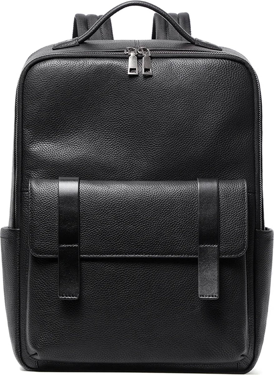 Stylish Genuine Leather Backpack for Men - Multifunctional Travel and Laptop Backpack (15.6 inch) - Waterproof & Durable - Ideal for Work, Business, and Travel