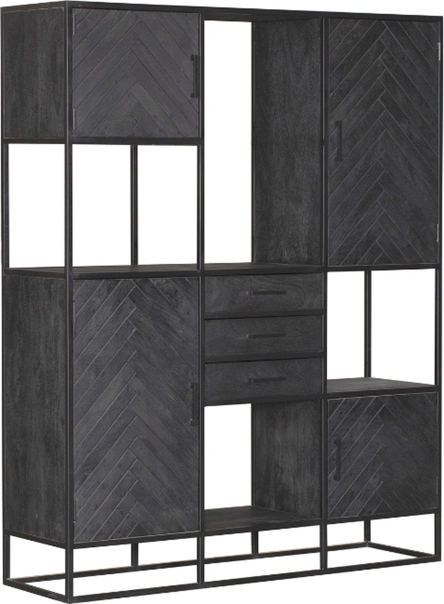 Compartment cabinet Sanne supreme XXL - industrial compartment cabinet - mango wood compartment cabinet