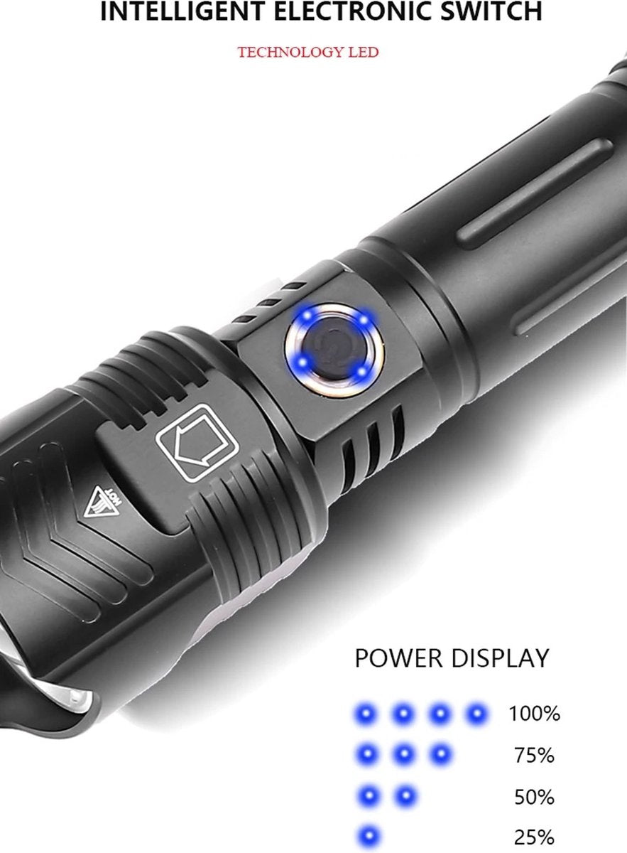 Professional Rechargeable LED Flashlight AOS Light XHP 110.2 4700 Lumens