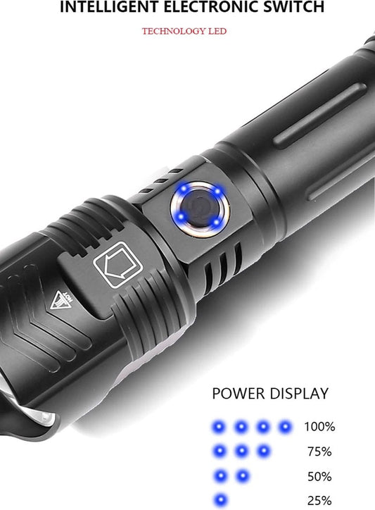 Professional Rechargeable LED Flashlight AOS Light XHP 110.2 4700 Lumens