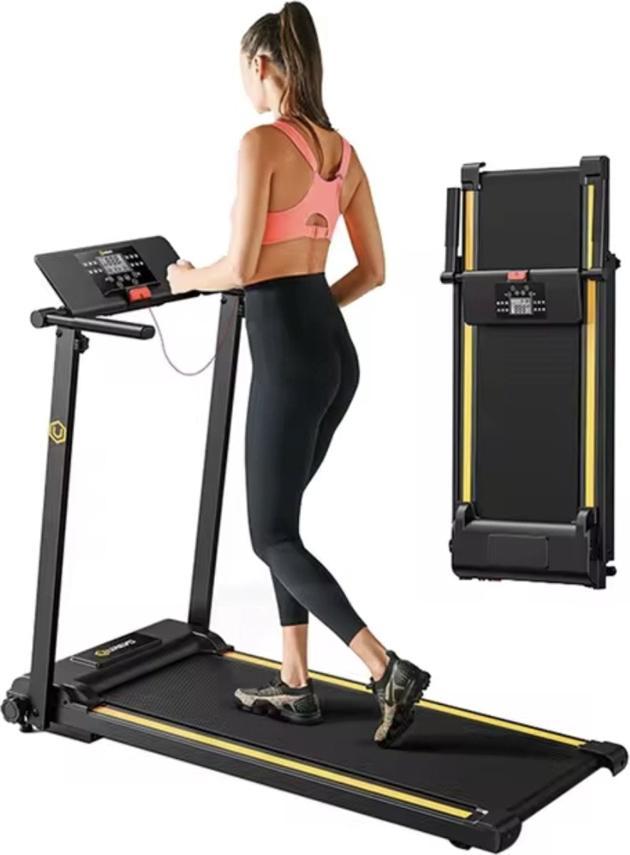 J&R Loopband - Opvouwbaar - Fitness - 12 ingebouwde HIIT-programma's - Tot 10km/u - Wandelband Voor Thuis - LCD Scherm