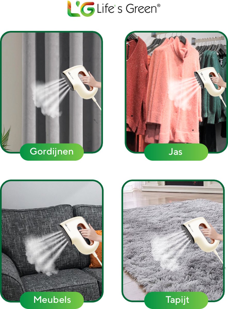 Life's Green® Garment Steamer - With Hand Steamer - Steam Iron - Garment Steamer