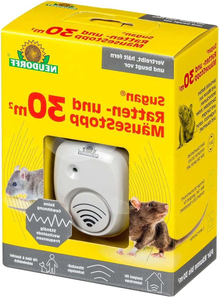 Ultrasound device 30 m² against rats and mice in white - Neudorff Sugan
