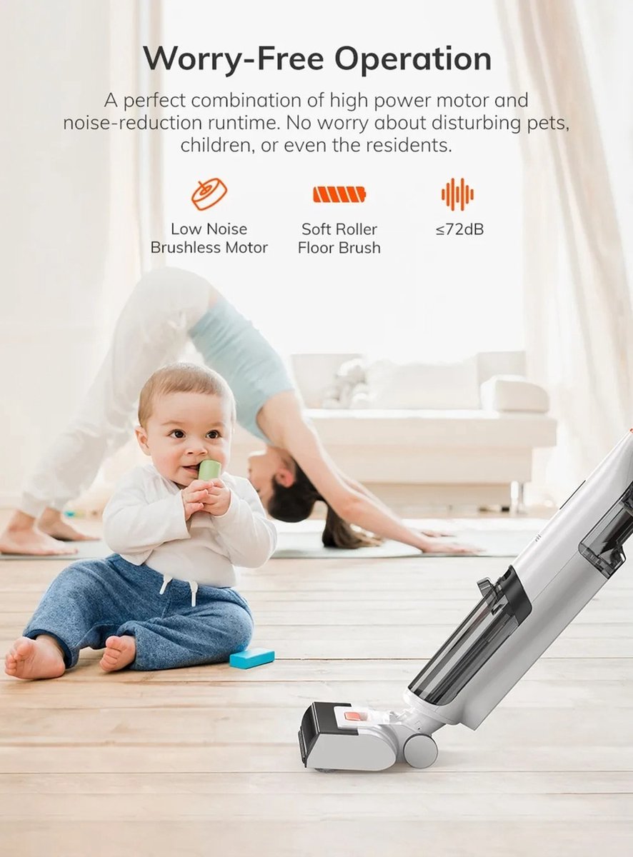 Eszenzics™ Steelstofzuiger ProW90 - Draadloos - Zelfreinigende borstel - 3-in-1 - Zuig-Dweil-Was functie - Krachtige 150W stofzuiger - Geluidsarm