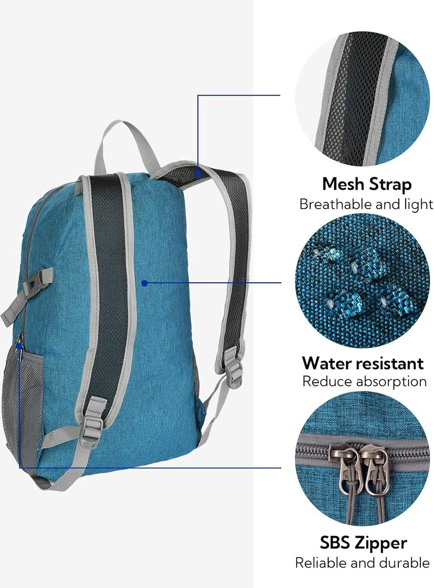 Hiking Backpack, 20 Liter, Ultralight Outdoor Backpack, Foldable, Waterproof, Multifunctional Daypack for Cycling, Traveling, Climbing, and Sports