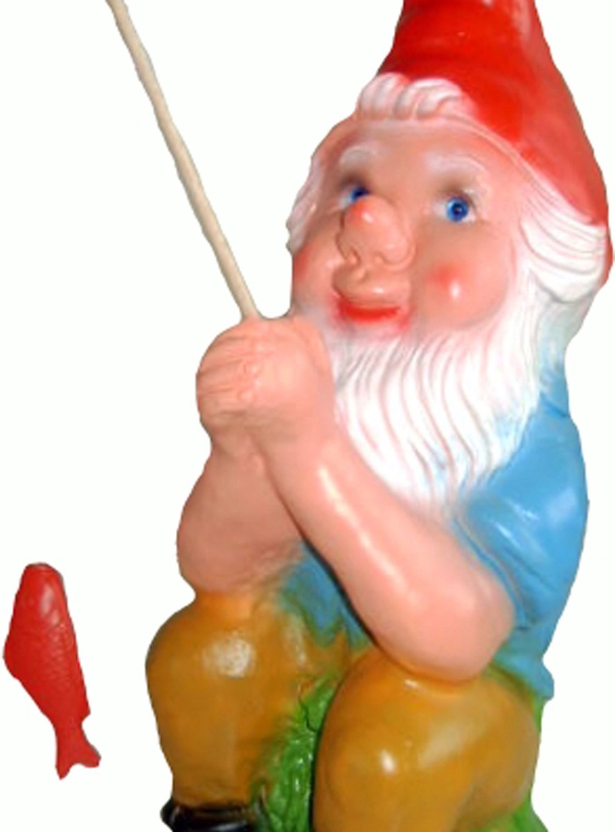 Garden Gnome - Fishing - 37 cm - Plastic - for indoor and outdoor use - funny garden gnome
