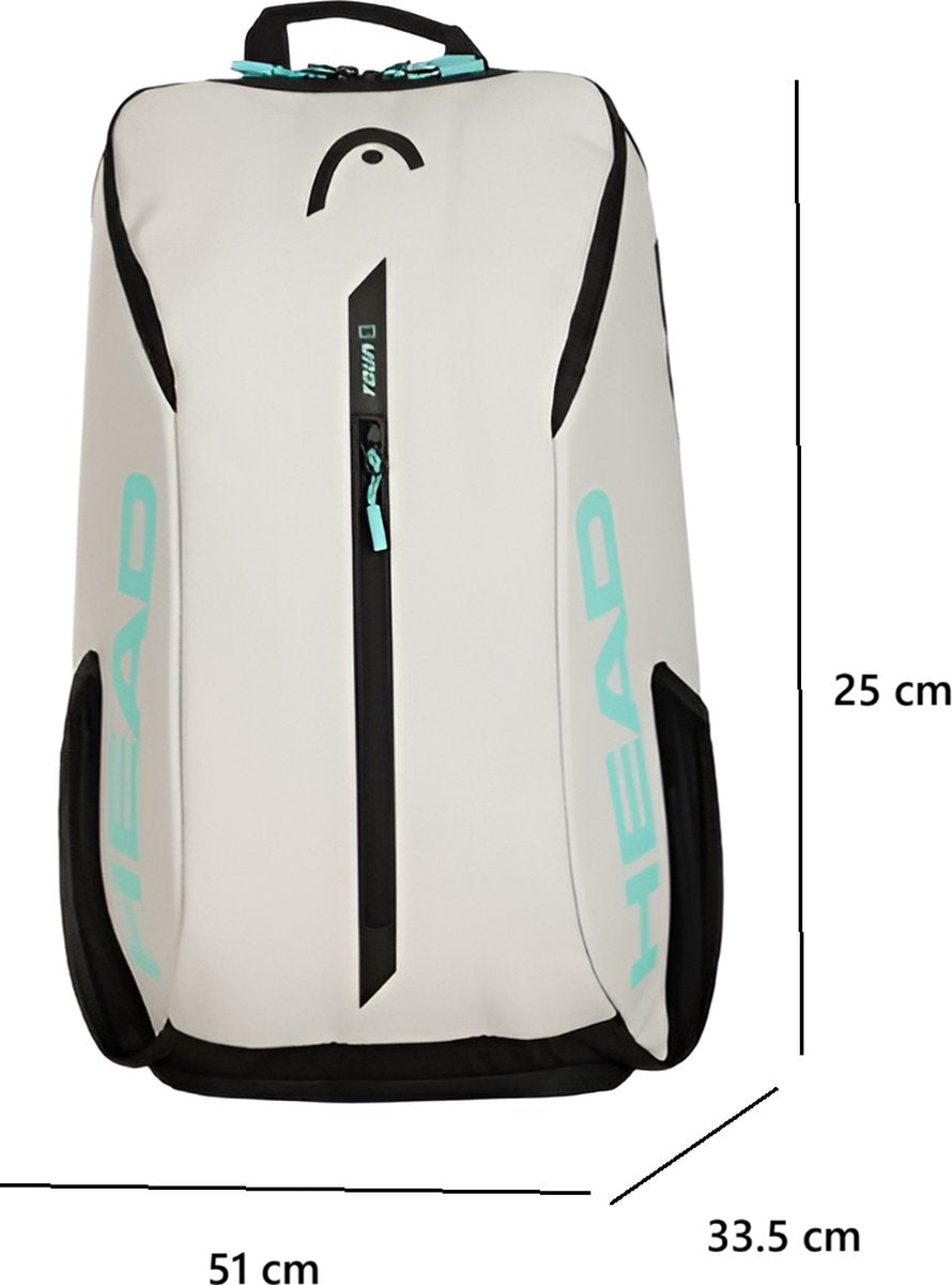 E-Shop4u - Tennistas - Tour Serie 1-2 Rugzak - Tennisschoen & Racket Vak - Tennis Racket Tas - Toernooi Sportrugzak - 25L - Grijs - Squash-Tennis-Badminton-Pickleball-Padel