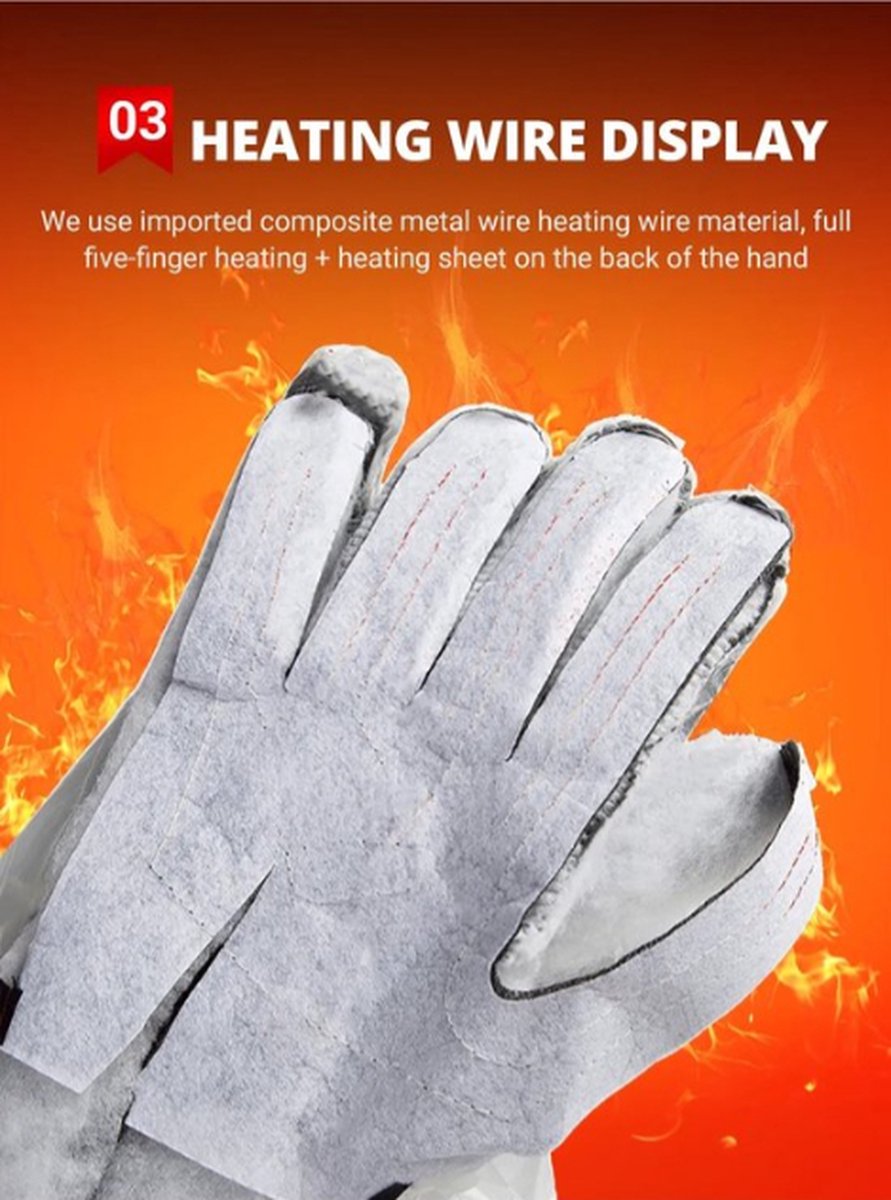 Waterdichte Verwarmde Motorhandschoenen – Werkt op Batterijen, Compatibel met Touchscreen, Ideaal voor Winterse Motorritten, Racing en Rijden – Handverwarmers voor Comfort en Bescherming