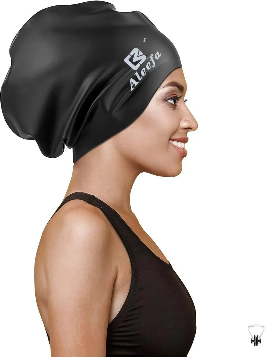 Extra Large Swimming Cap for Women with Long Hair - Silicone Swim Cap for Braids, Dreadlocks, Curls and Afros | Waterproof, Hair Protection, Swimming Accessory