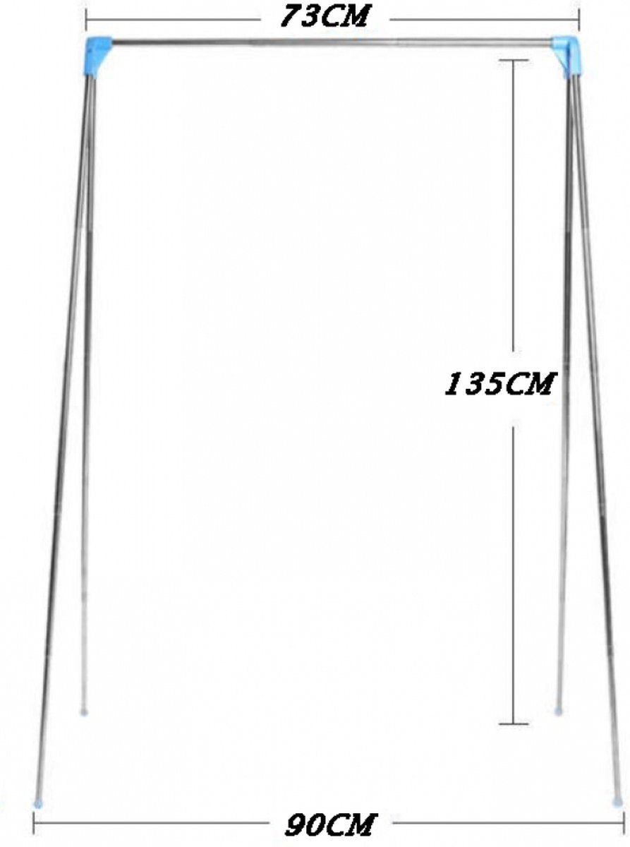 Droogrek - met Stang - Inklapbaar Wasrek - Extra Groot Droogrek - Extra stevig en licht - Geschikt voor reizen - Inklapbaar Droogrek - Mini - 135*90*73cm - Staand Kleding Wasdroogrek - Droogtoren - kleding droogrek - Badkamer/Balkon/Binnen/Buiten