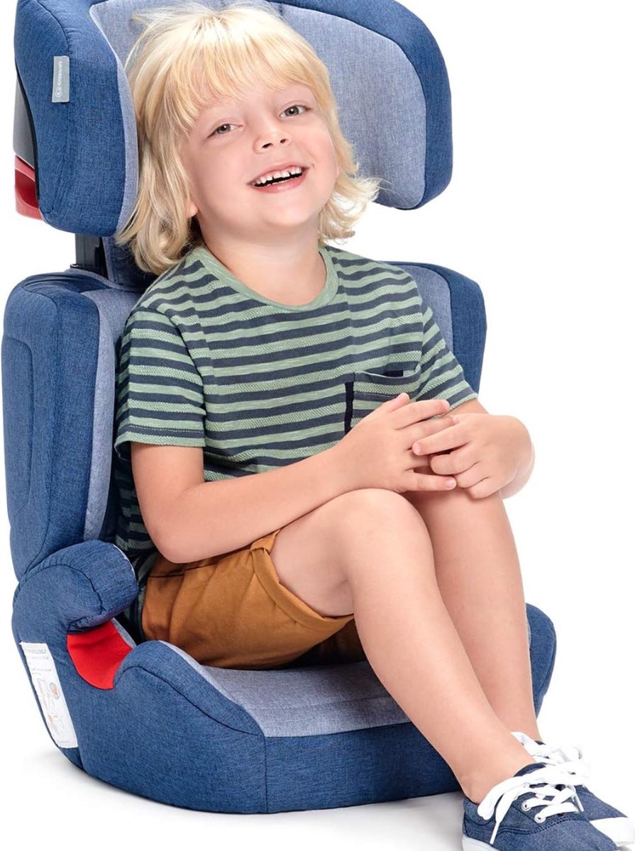 Car seat booster - Booster seat with Isofix - Adjustable Headrest for Toddlers - Group 2/3 - 15-36 kg - up to 12 years - Black/Grey