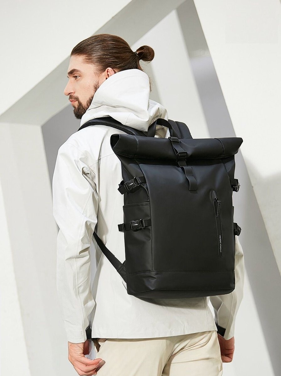 Avoir Avoir® Rolltop Rugzak - Dames en Heren - Waterdicht - Laptoptas 15,6 Inch - 40 Liter Rugzak - Verstelbare Reistas - Backpack Rugzak Groen
