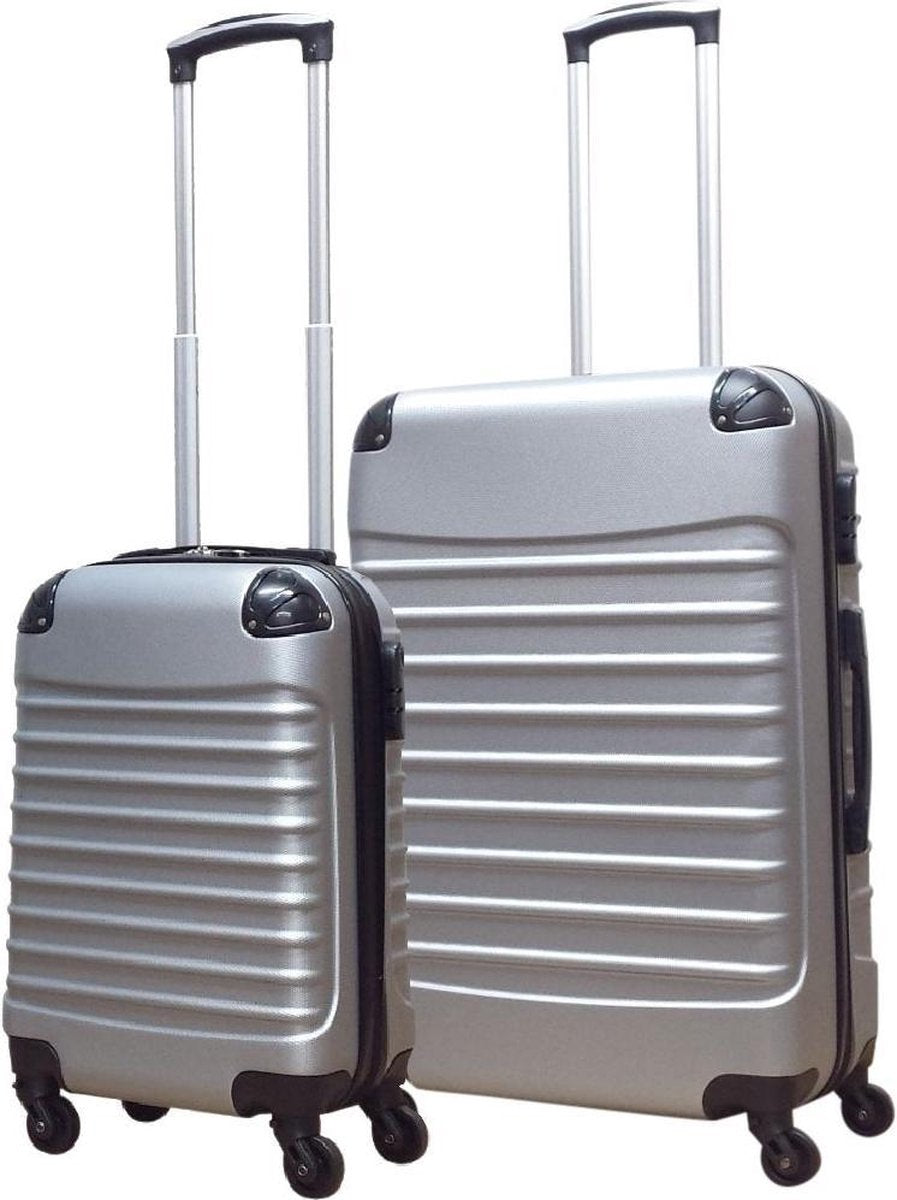 Quadrant - 2-delige ABS Koffer Set - Zilver