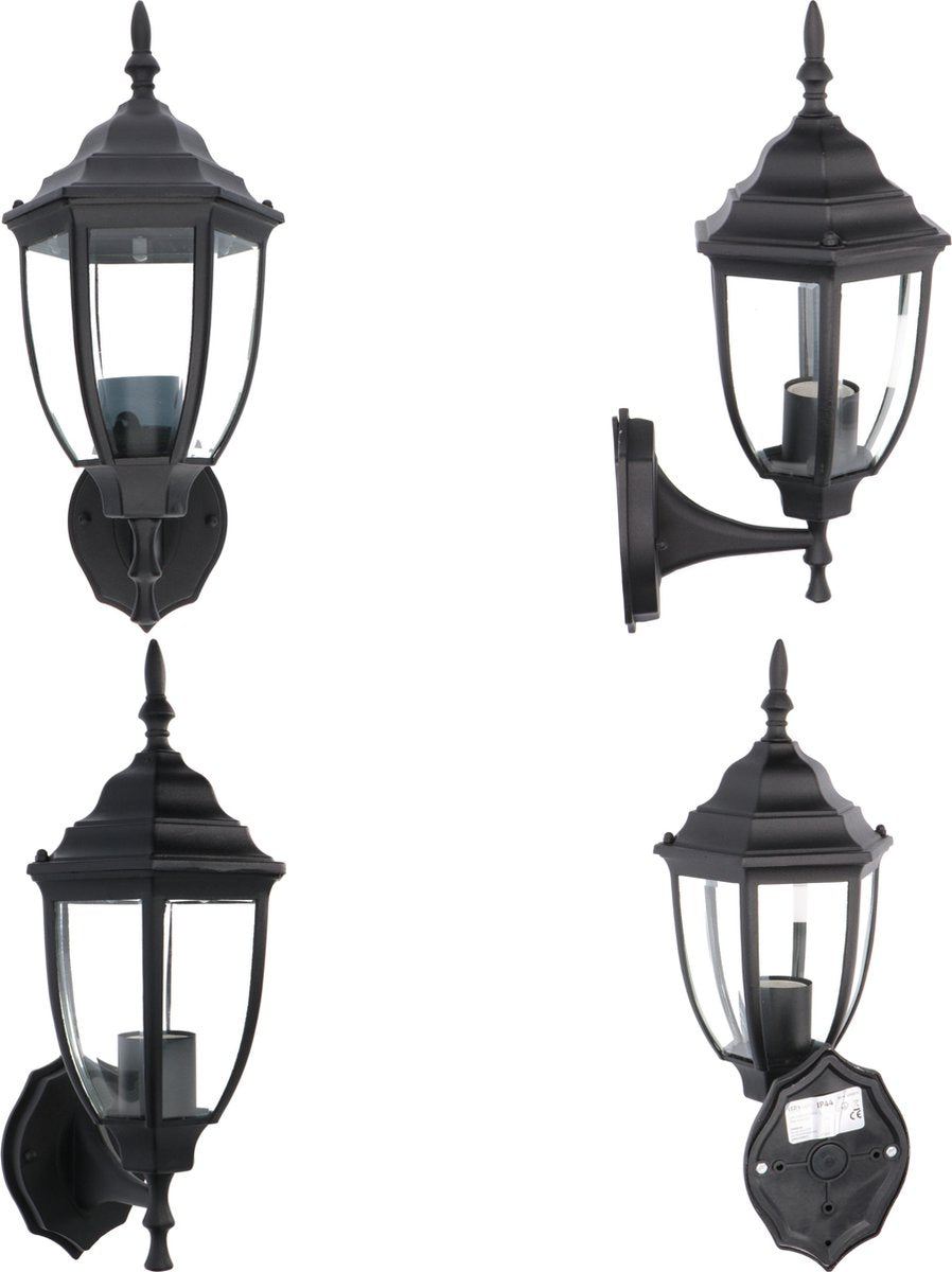 Proventa® Classic Buitenlamp LED Wandlamp met sensor - Automatisch aan/uit - IP44 - Zwart