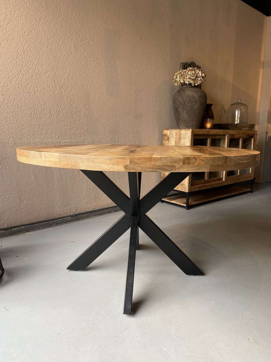 Eettafel Rond 100 cm mangohout NATUREL