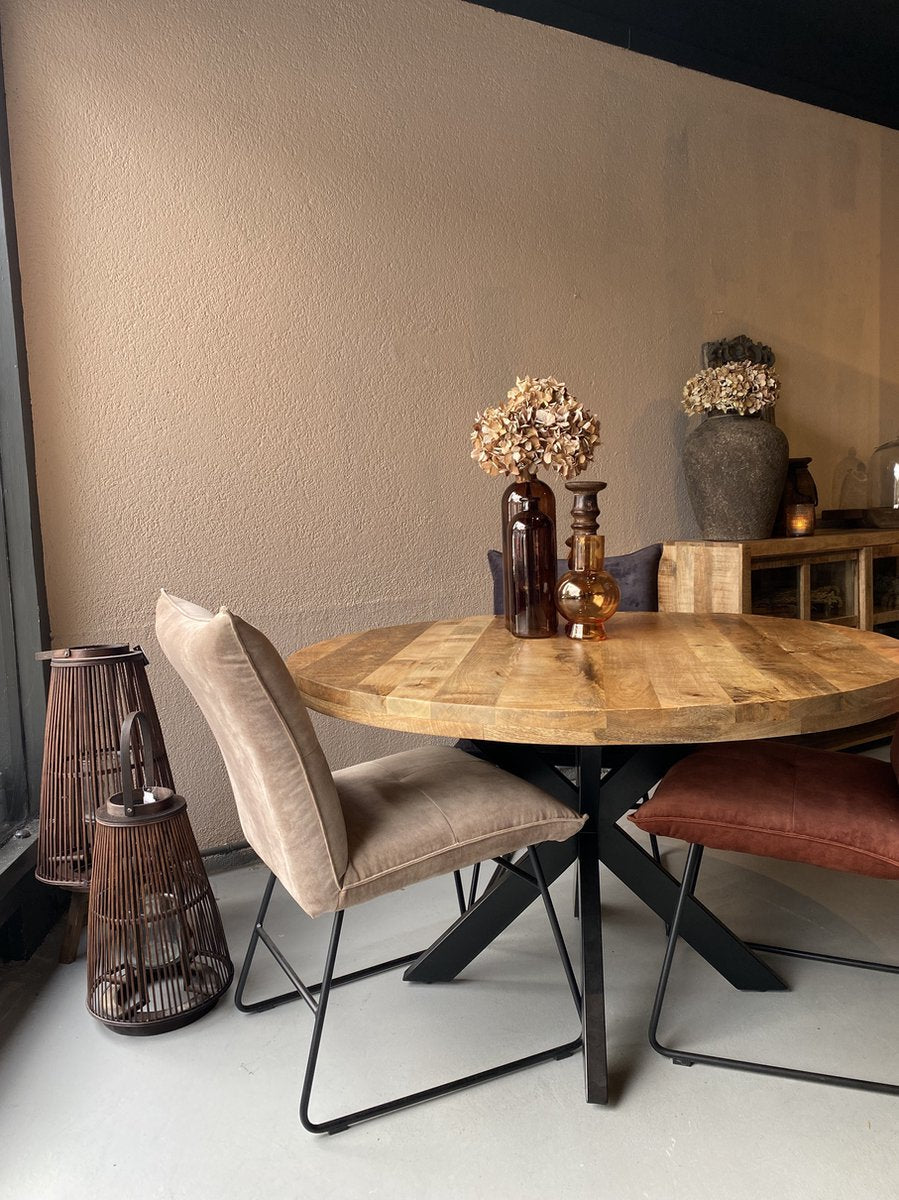 Ronde tafel spinpoot - 150 cm mangohout