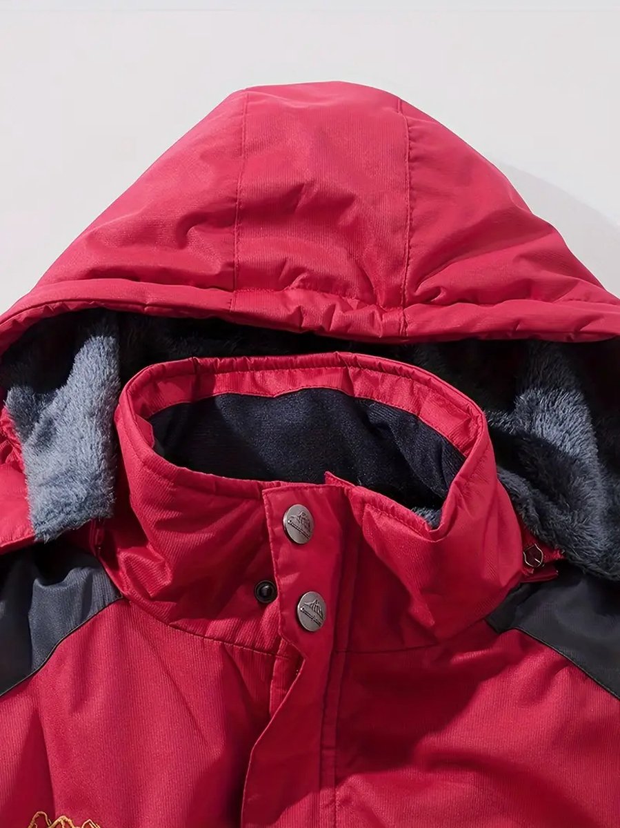 Men's Winter Warm Fleece-lined Jacket, Thickened Sports Outdoor Hooded Jacket, Windproof Outerwear