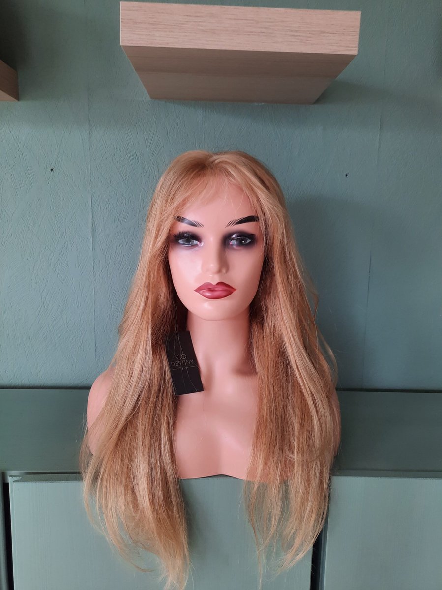 Destiny Straight "Affinity Blonde" Pruik van echt haar met front lace voor dames - 55cm