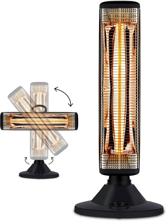 Heater Elektrische Terrasverwarmer 4923 verwarming elektrisch infrarood - binnen buiten - terras serre - zwart