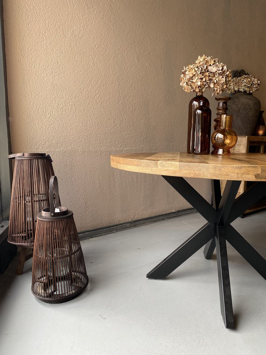 Ronde tafel spinpoot - 150 cm mangohout
