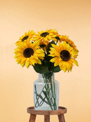 Zijden Boeket â€“ 50-75 cm hoog â€“ 8 stelen - doe-het-zelf boeket â€“ DIY â€“ alle kunstbloemen los geleverd â€“ Lente â€“ multi color â€“ Exclusief vaas â€“ Plukboeket - Veldboeket â€“ Zonnebloemen boeket- Kunstbloemen - nep bloemen - nepbloemen