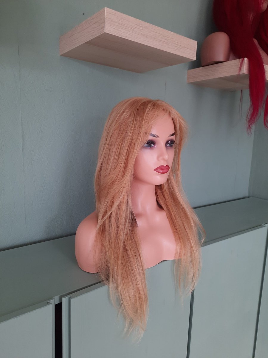 Destiny Straight "Affinity Blonde" Pruik van echt haar met front lace voor dames - 55cm