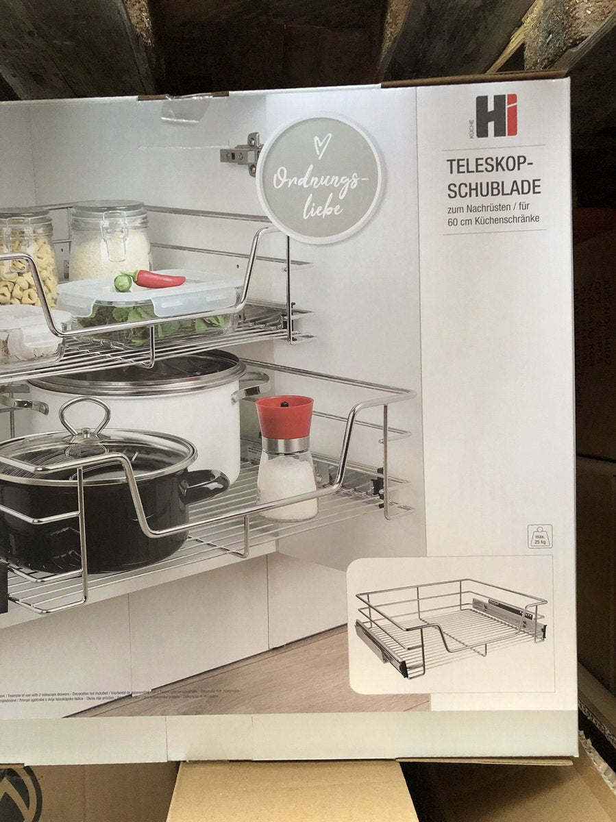Basis Keukenkast Schuiflade - 60 cm - RVS