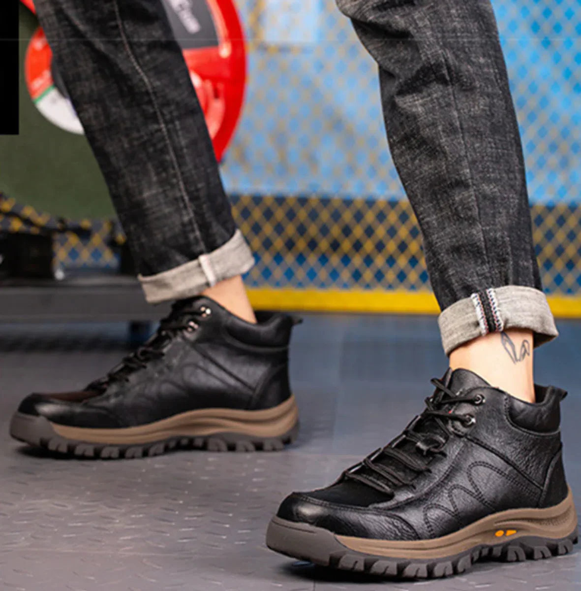 Werkschoenen - 43 - SB - Leren Veiligheidsschoenen - Schoenen voor werk - Werklaarzen - Beschermende schoenen - Antischok - Onkreukbare zool - Antislip - Beschermende neus - Beschermende zool