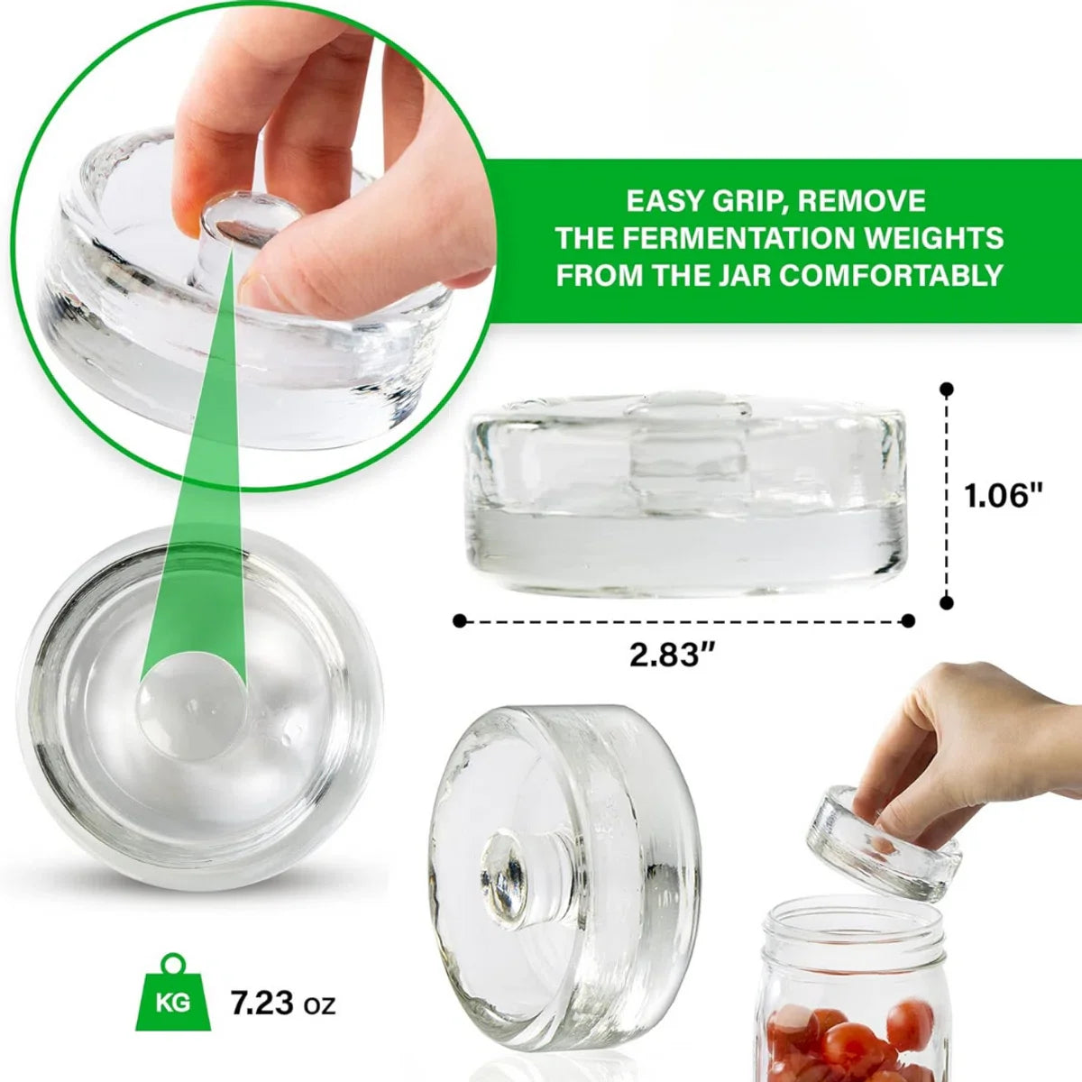 Fermentatiegewichten - Fermenteren - Fermentatiepot - Fermentatie - Verzwaringsstenen - Ø 7,2 centimeter - 6 stuks - Must have voor het inmaken van groente!
