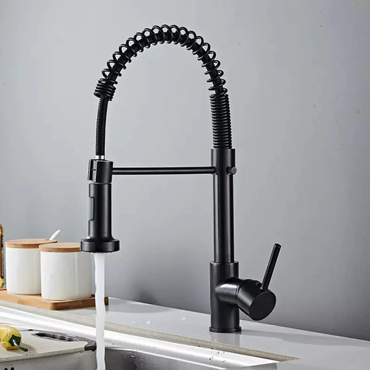 Black Kitchen Tap with Pull-Out Spout | Mixer Tap | Flexible Hose