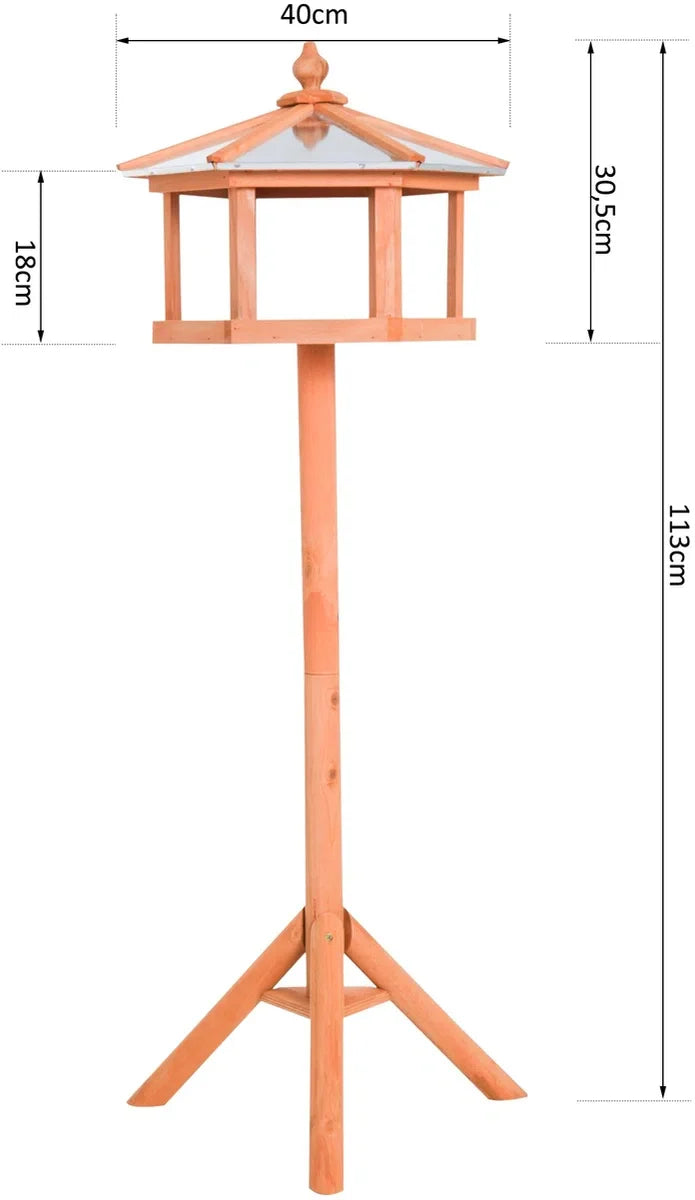 Standing bird feeder - Bird feeder - Birdhouse - With stand and zinc roof - Ø 40 x 110 cm