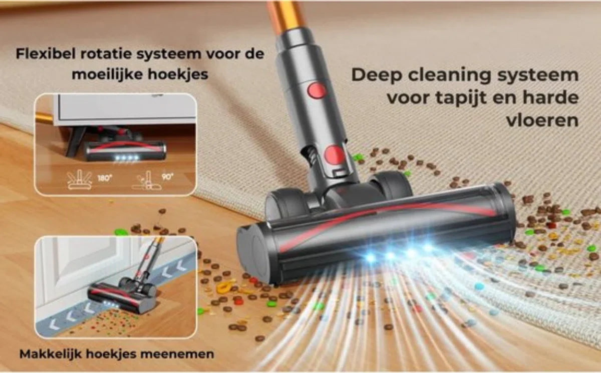 Laresar V7 - Draadloze Stofzuiger - Zakloze Steelstofzuiger - Steelstofzuiger Zonder Zak - Stofzuiger - Stofzuigers - Krachtige Draadloze Zakloze Stofzuiger V7 500W 50kpa