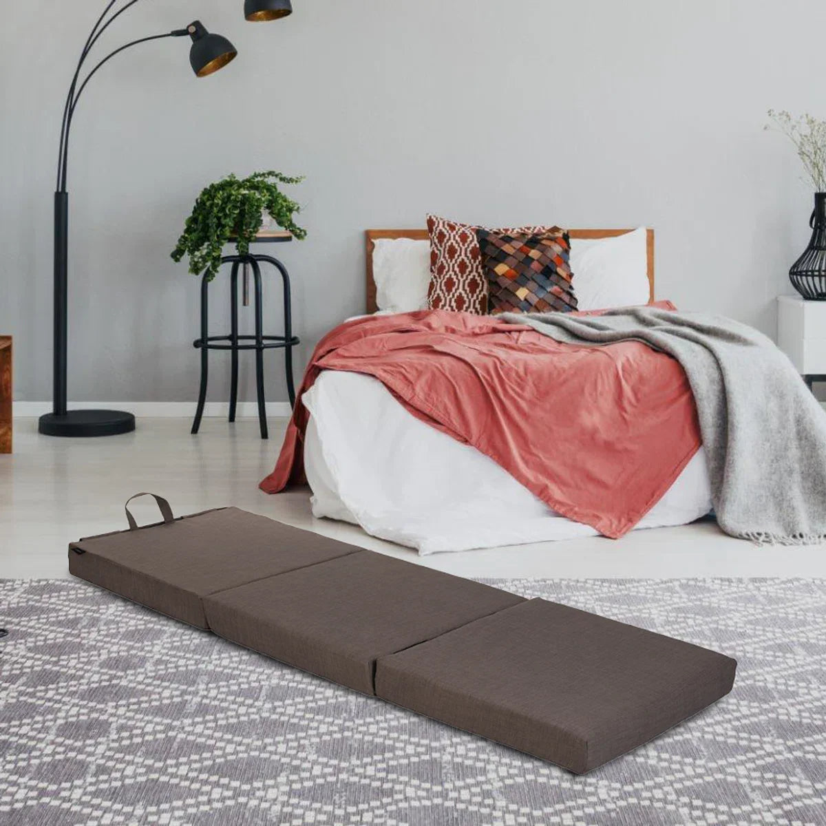 Opvouwbare Matras - Volwassen Reizend Vouwmatras - Logeermatras Opvouwbaar – Zetelbed - Opvouwbaar Logeerbed 1 Persoons - Logeerbed