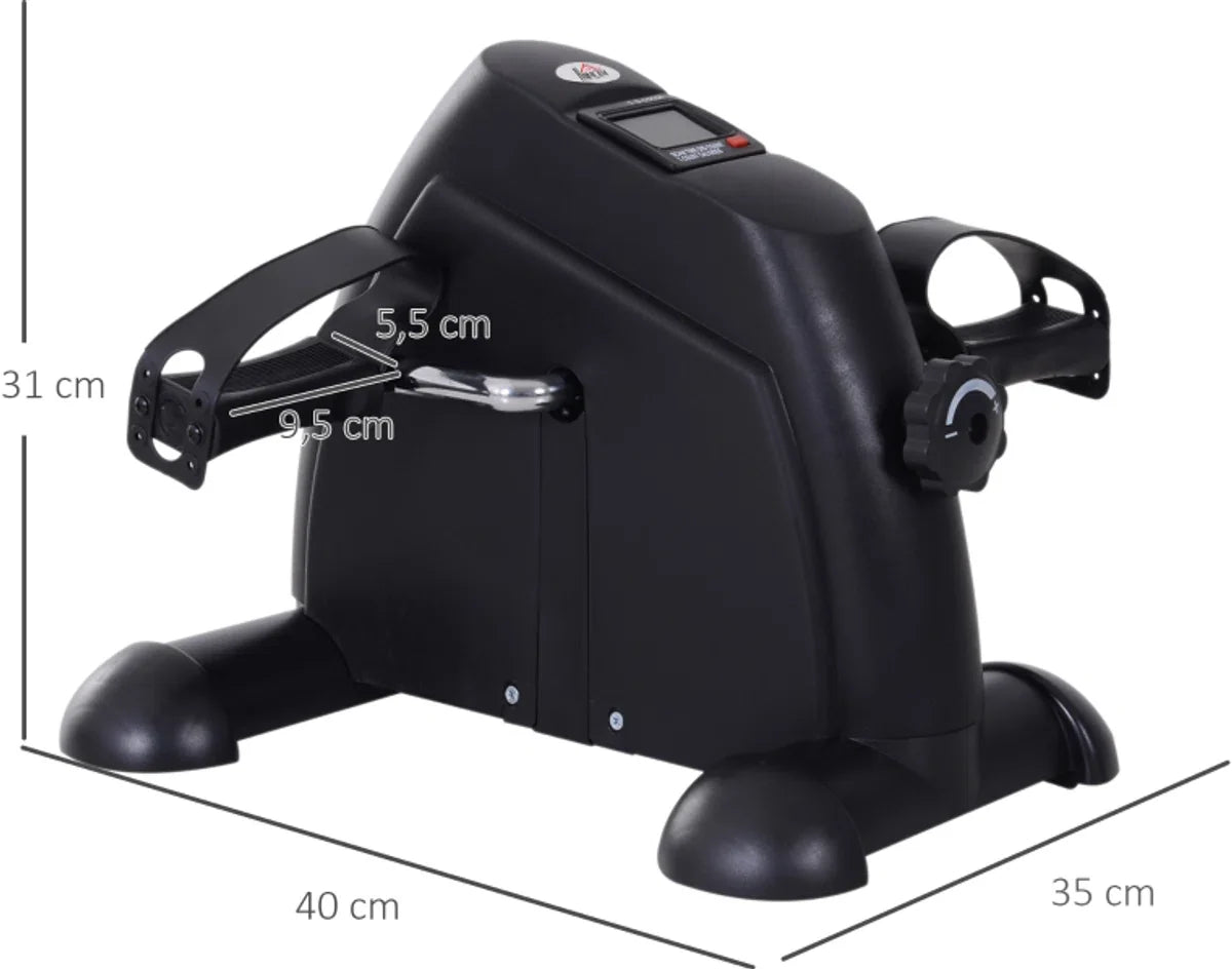 Hometrainer - Opvouwbaar - Minifiets - Fitnessapparaat - Fietstrainer met LCD-display - metaal - zwart 39 x 40 x 31 cm
