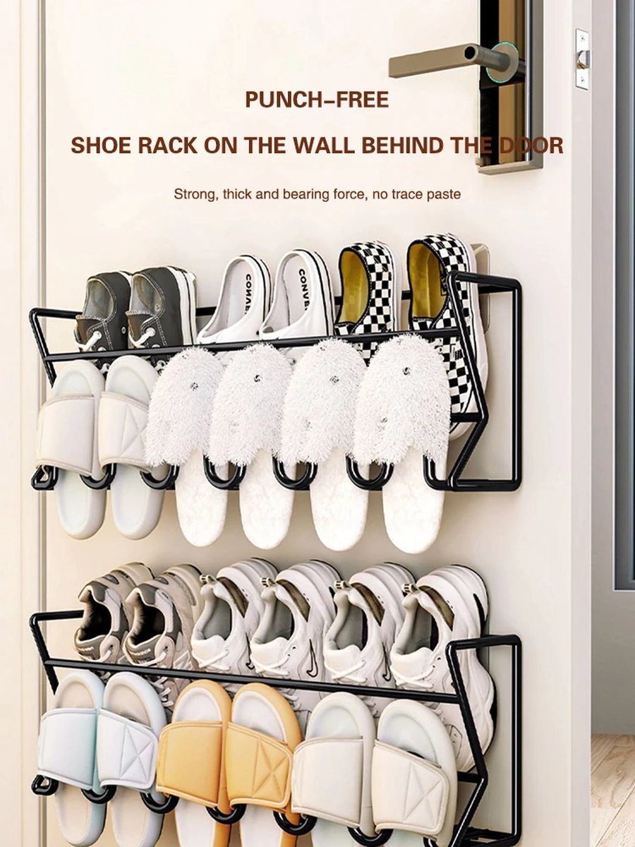 Shoe Rack - Shoe Storage Rack - Rack for Shoes - Storage Rack - Wall Mount - Organizer - Black