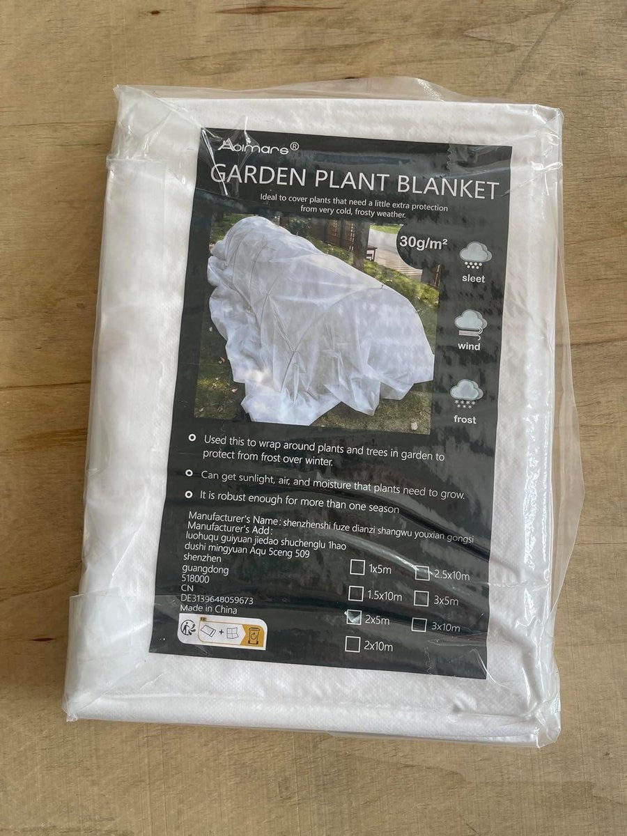 Tuinvlies 30 g/m² 2 m x 5 m - Tuinbouwvlies voor planten - Vlies en vorstbescherming - Vliesdoek vorstbescherming - Tuinbouw - Planten vorstbeschermer