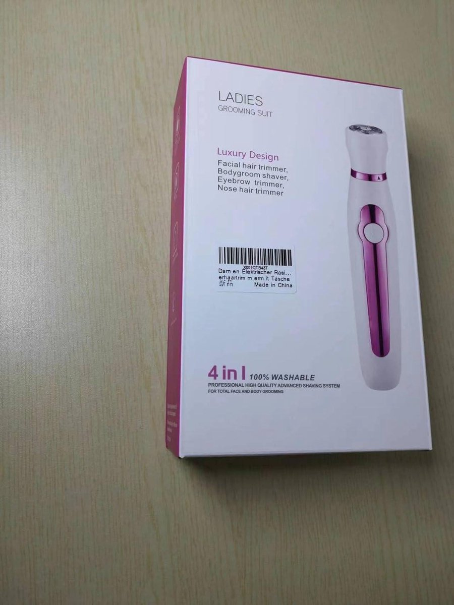 Electric Ladyshave Cordless 4in1 Shaver for Women - Painless Shaving - Bikini Trimmer - Wet and Dry Hair Removal - Face Legs Armpit Eyebrow Shaver for Women