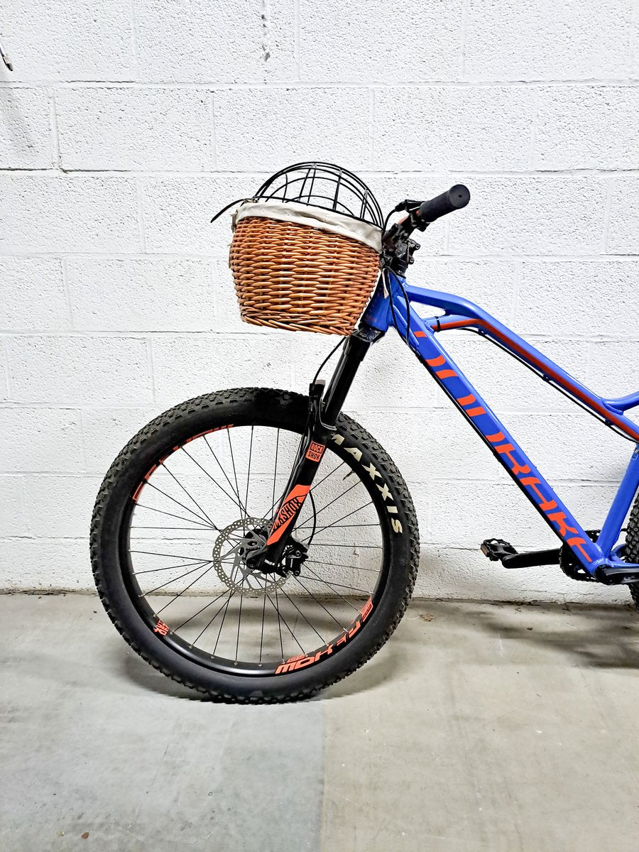 Rieten fietsmand vooraan (40*28*31 cm) voor kleine hond of kat